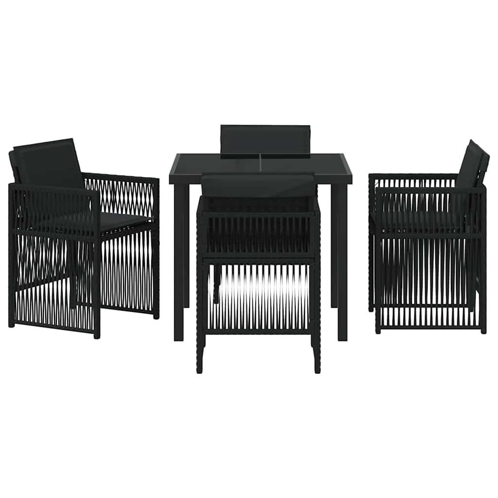 vidaXL Zestaw do jadalni w ogrodzie 5 pcs Czarny