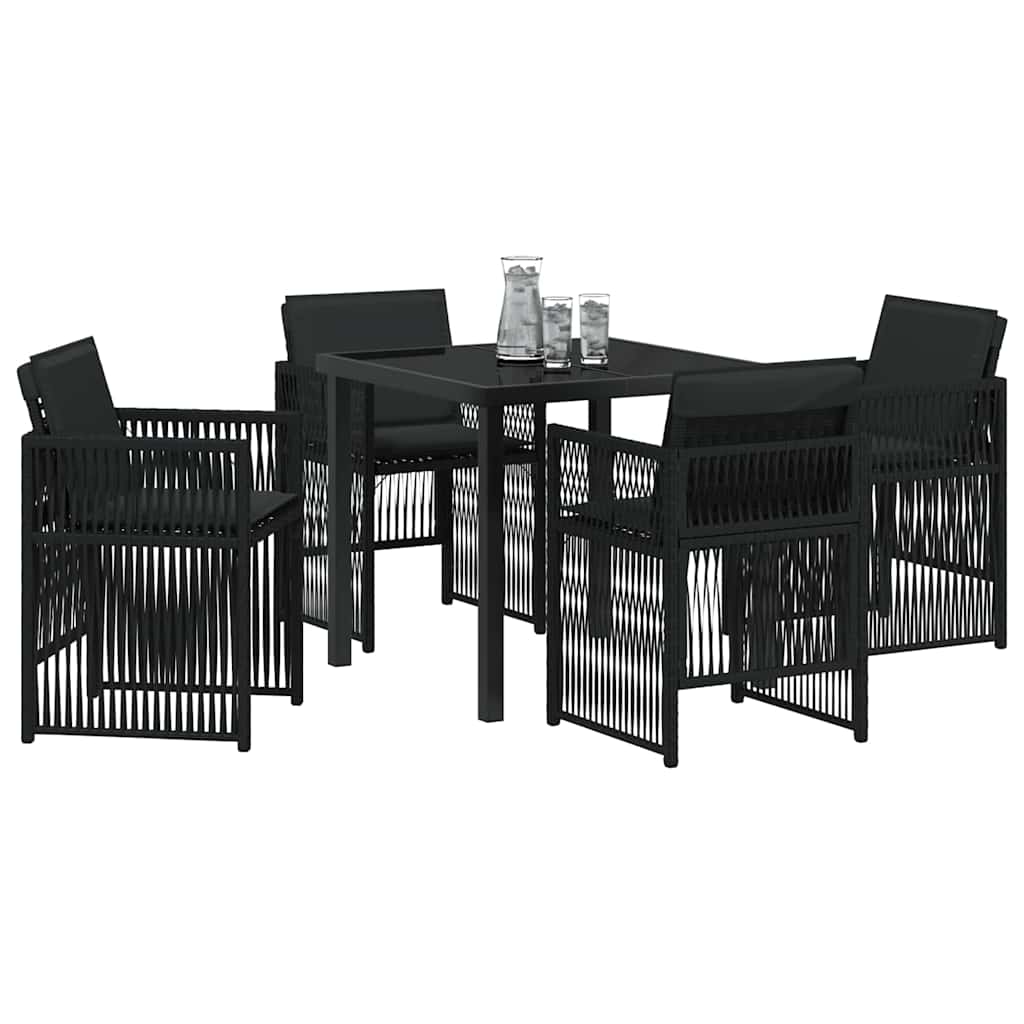 vidaXL Zestaw do jadalni w ogrodzie 5 pcs Czarny