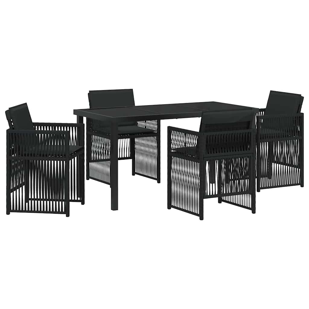 vidaXL Zestaw do jadalni w ogrodzie 5 pcs Czarny