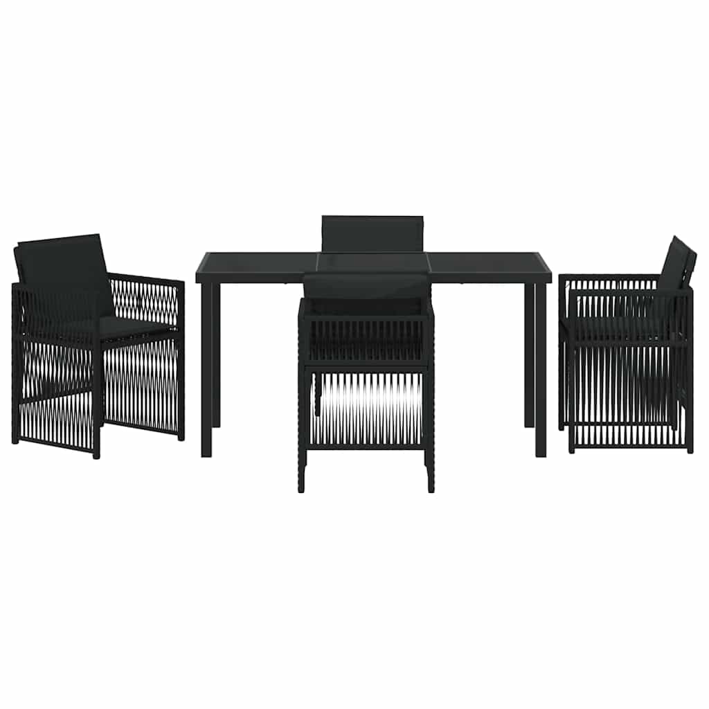 vidaXL Zestaw do jadalni w ogrodzie 5 pcs Czarny