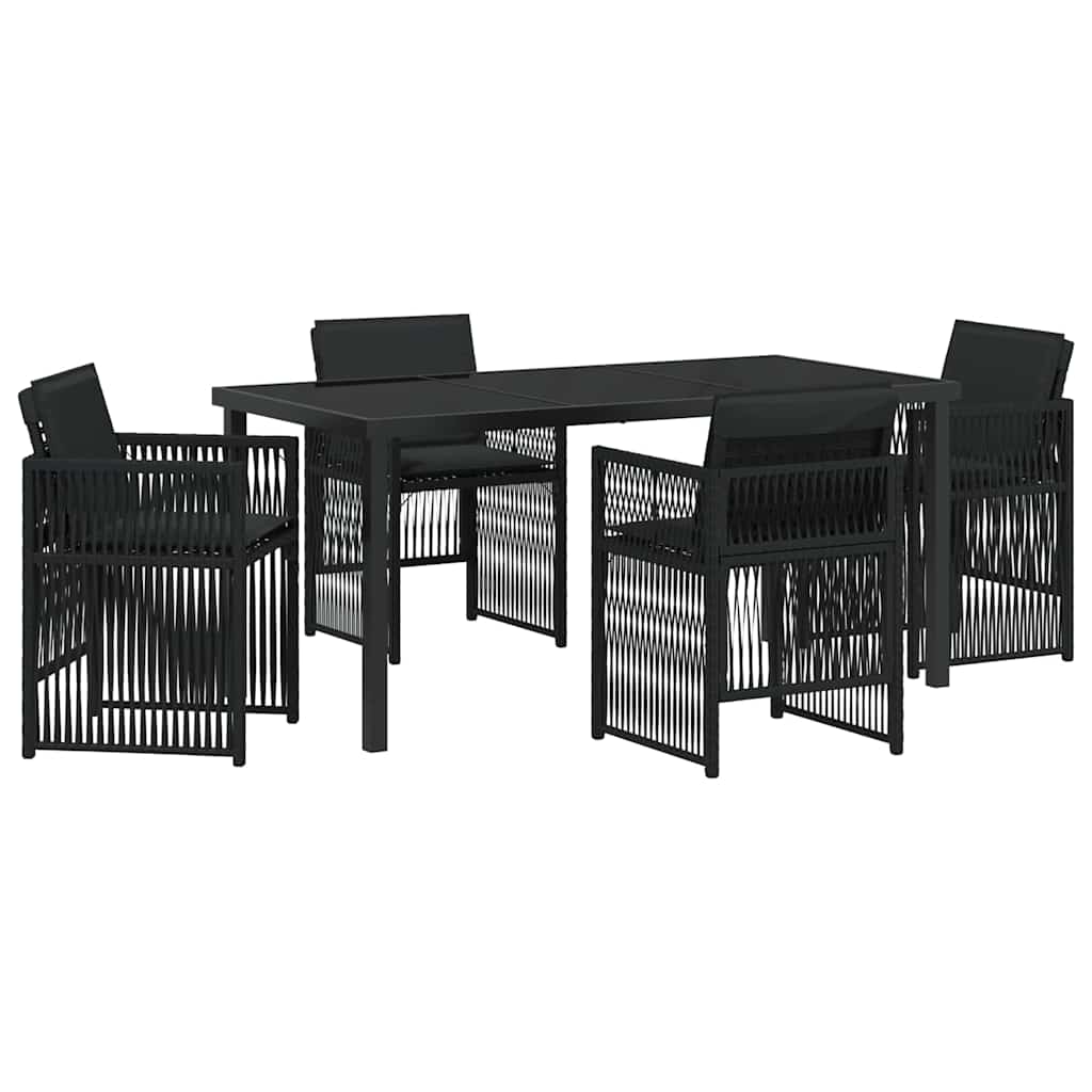 vidaXL Zestaw do jadalni w ogrodzie 5 pcs Czarny