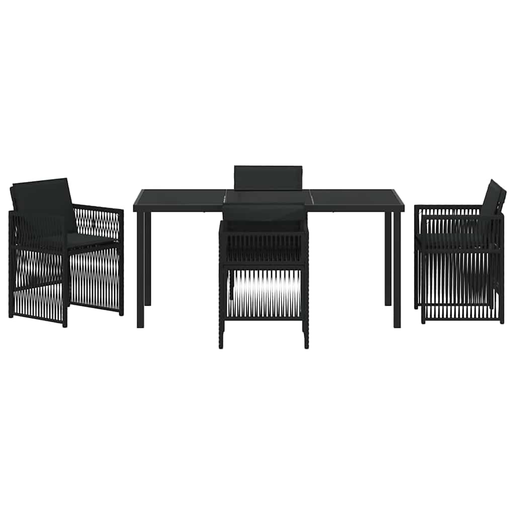 vidaXL Zestaw do jadalni w ogrodzie 5 pcs Czarny