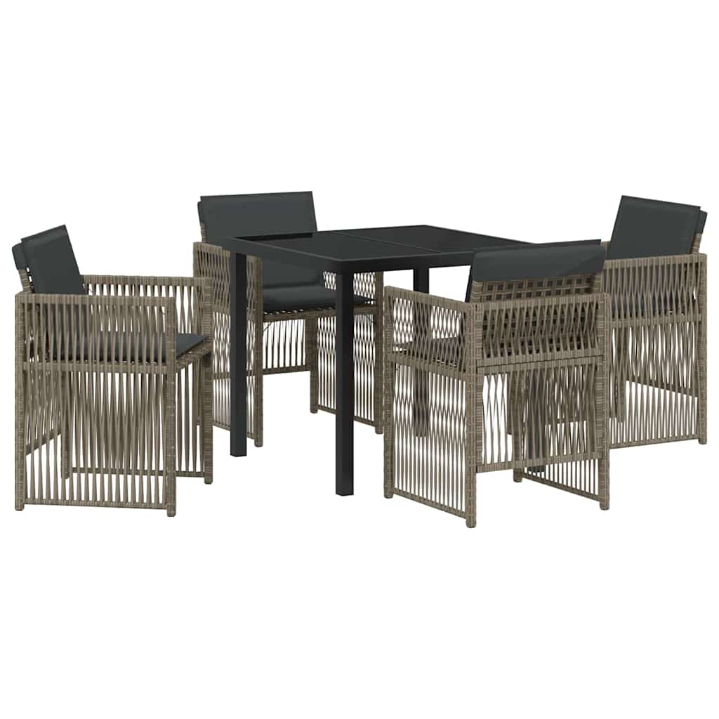 vidaXL Zestaw do jadalni w ogrodzie 5 pcs Szary