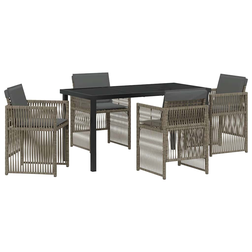vidaXL Zestaw do jadalni w ogrodzie 5 pcs Szary
