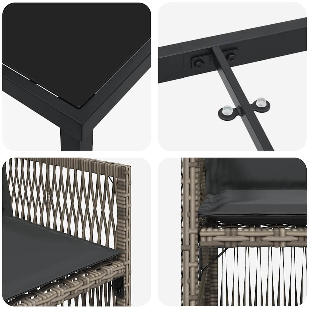 vidaXL Zestaw do jadalni w ogrodzie 5 pcs Szary