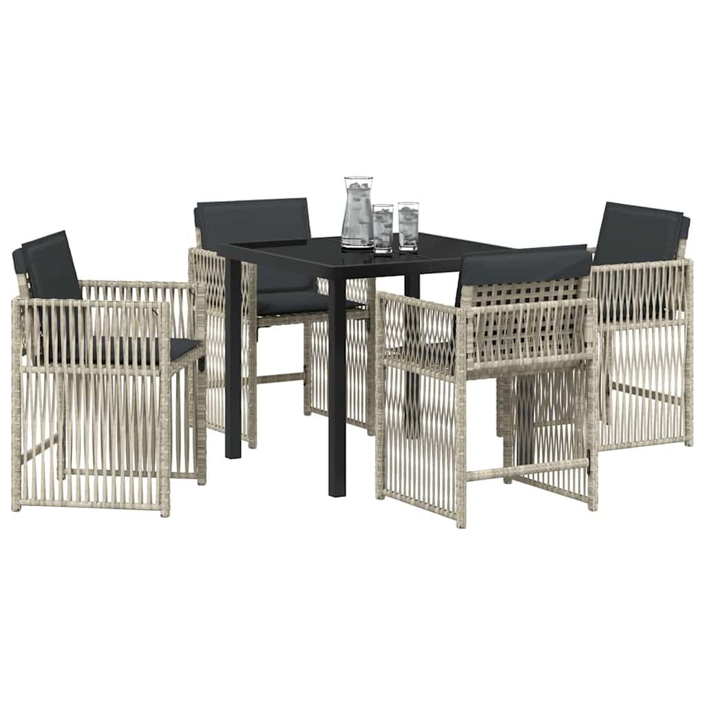 vidaXL Zestaw do jadalni w ogrodzie 5 pcs Jasnoszary