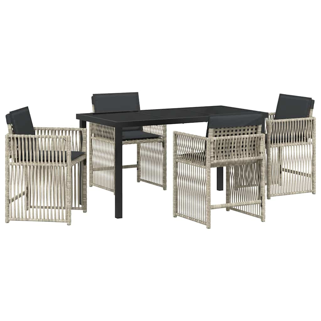 vidaXL Zestaw do jadalni w ogrodzie 5 pcs Jasnoszary