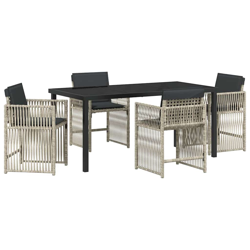 vidaXL Zestaw do jadalni w ogrodzie 5 pcs Jasnoszary