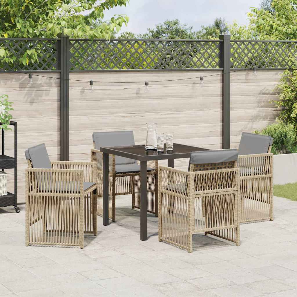 vidaXL Zestaw do jadalni w ogrodzie 5 pcs Beżowy