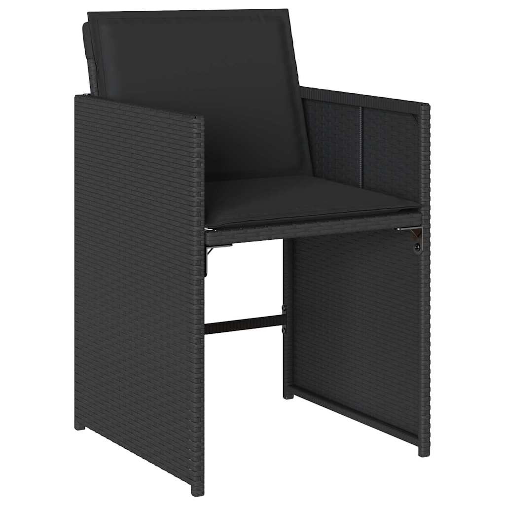 vidaXL Zestaw do jadalni w ogrodzie 5 pcs Czarny polirattan