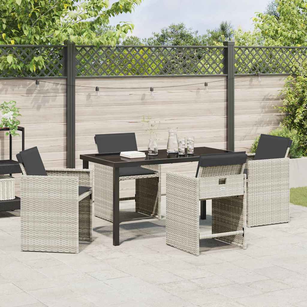 vidaXL Zestaw do jadalni w ogrodzie 5 pcs Jasnoszary polirattan