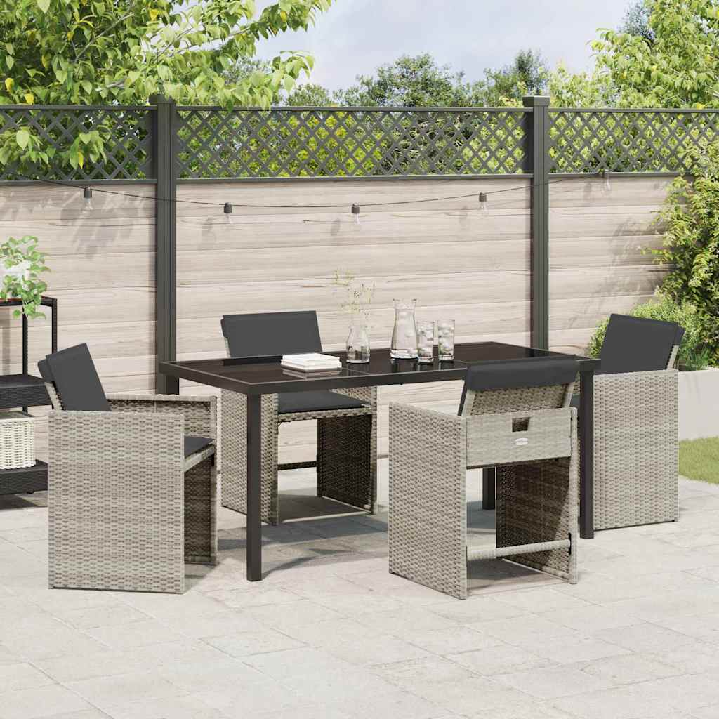 vidaXL Zestaw do jadalni w ogrodzie 5 pcs Jasnoszary polirattan