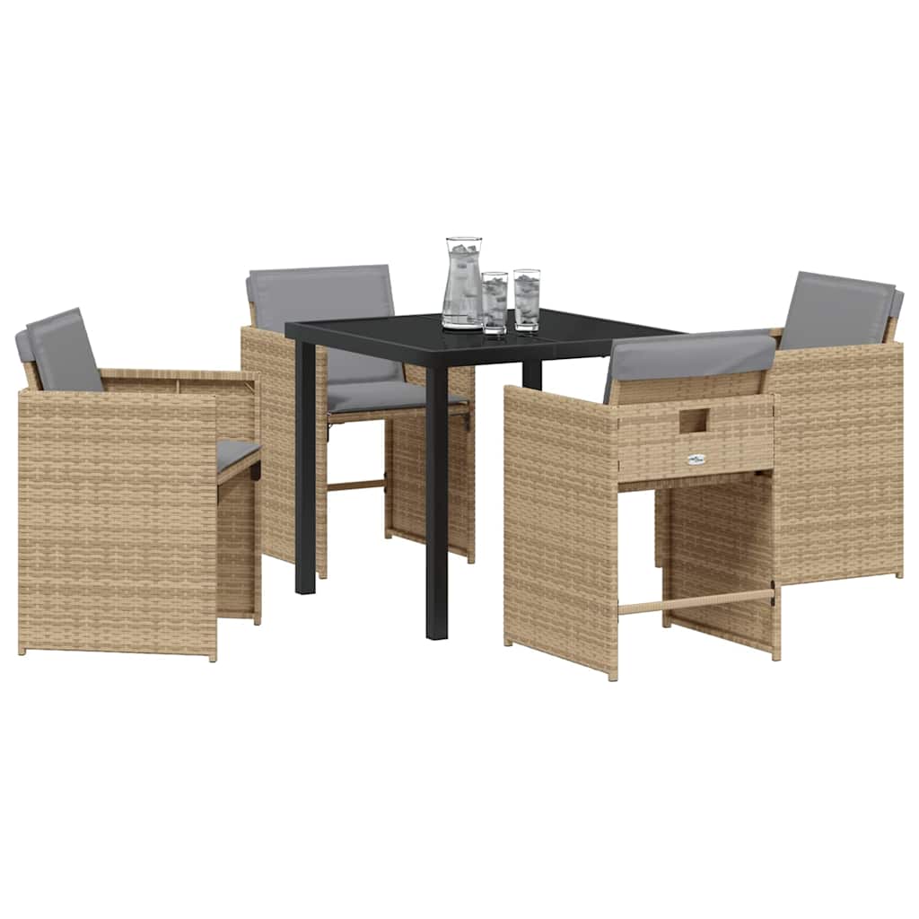 vidaXL Zestaw do jadalni w ogrodzie 5 pcs Beżowy polirattan