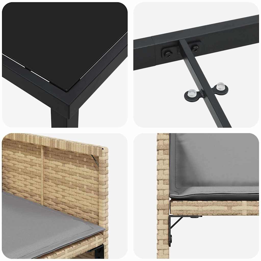 vidaXL Zestaw do jadalni w ogrodzie 5 pcs Beżowy polirattan