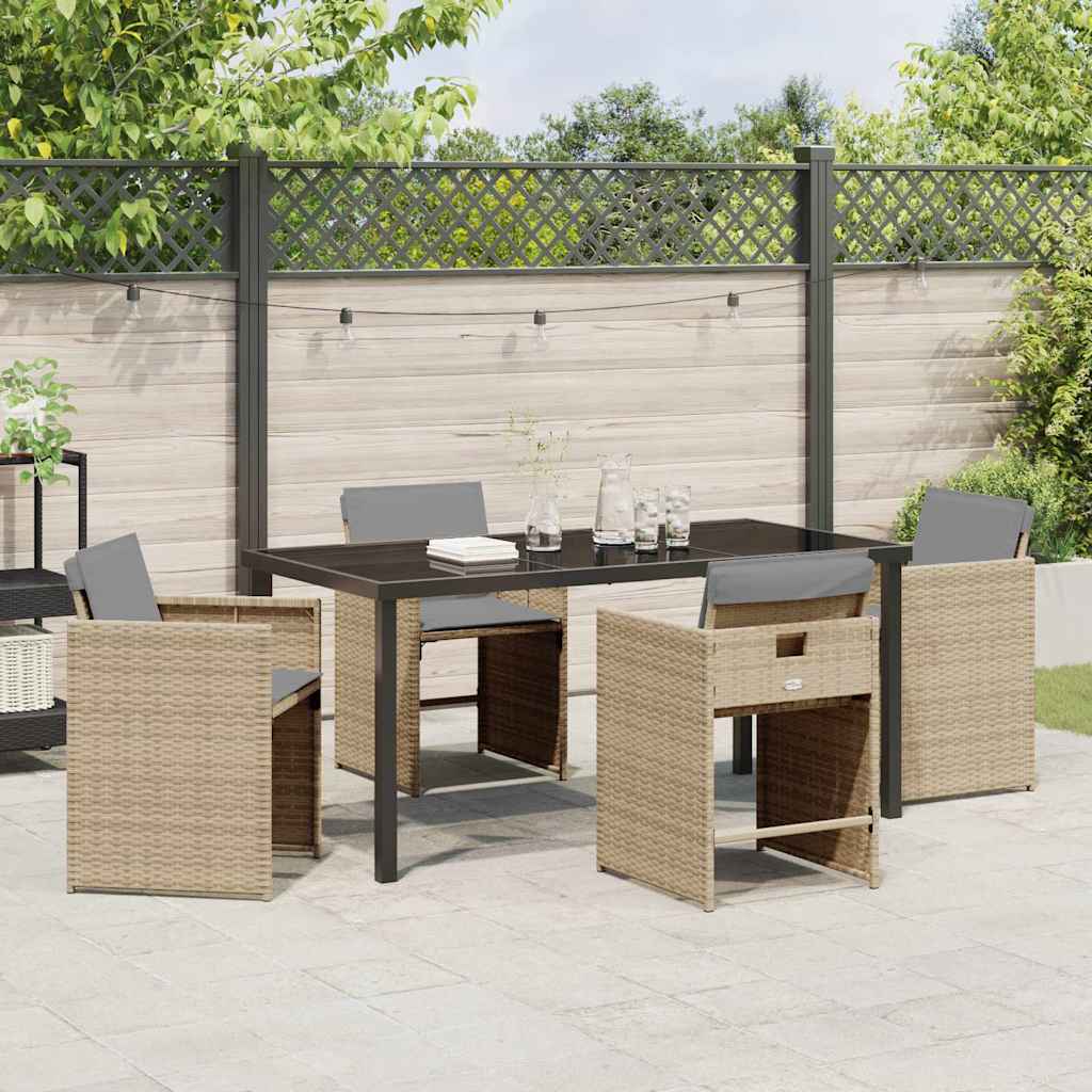 vidaXL Zestaw do jadalni w ogrodzie 5 pcs Beżowy polirattan