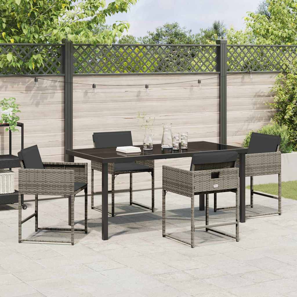 vidaXL Zestaw do jadalni w ogrodzie 5 pcs Szary polirattan