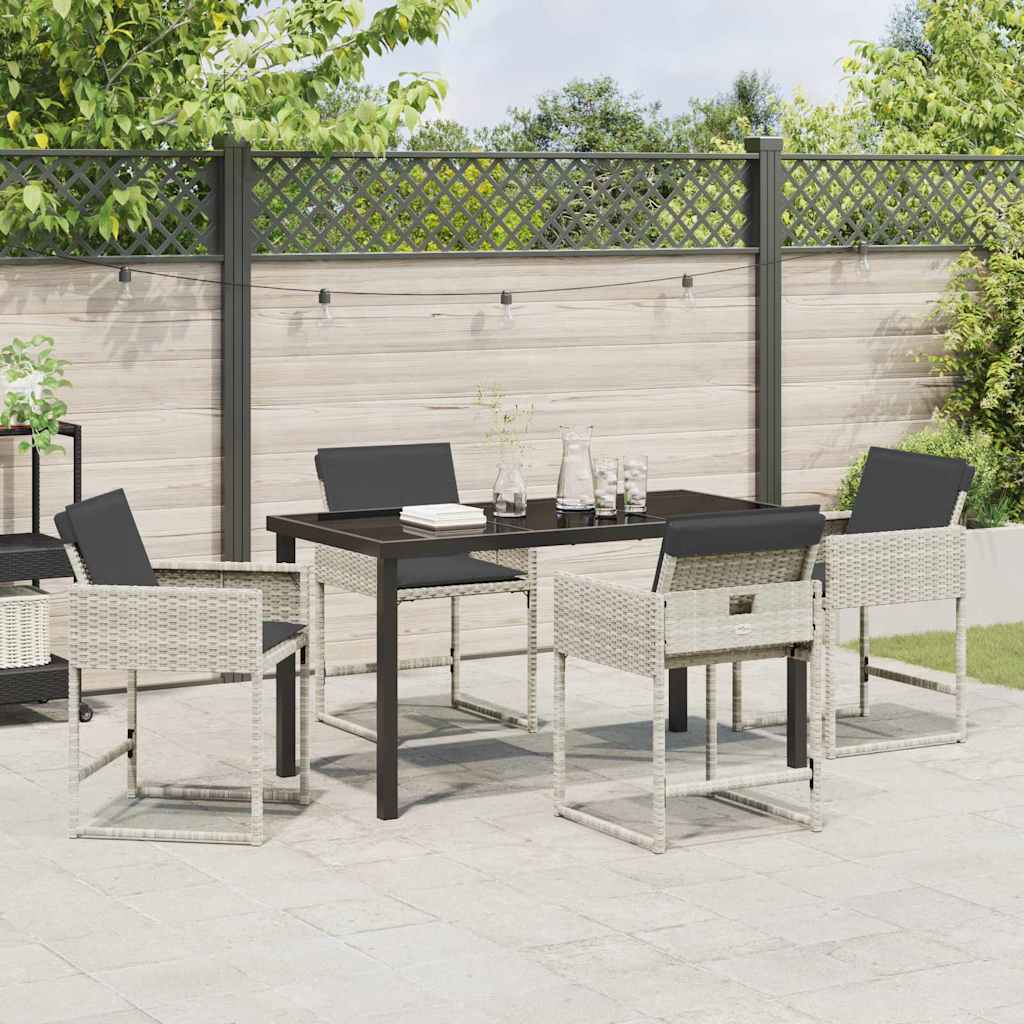 vidaXL Zestaw do jadalni w ogrodzie 5 pcs Jasnoszary polirattan