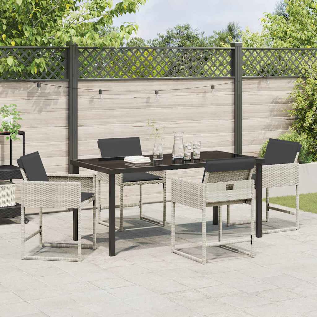 vidaXL Zestaw do jadalni w ogrodzie 5 pcs Jasnoszary polirattan