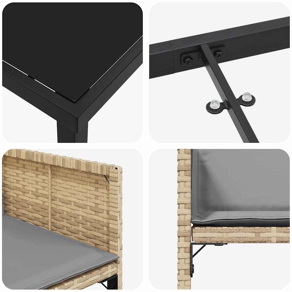 vidaXL Zestaw do jadalni w ogrodzie 5 pcs Beżowy polirattan