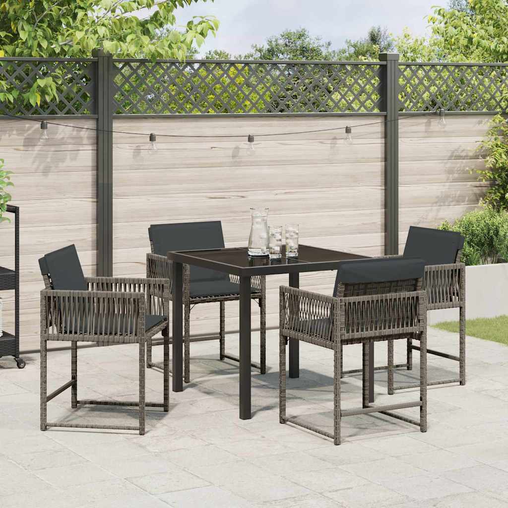 vidaXL Zestaw do jadalni w ogrodzie 5 pcs Szary polirattan