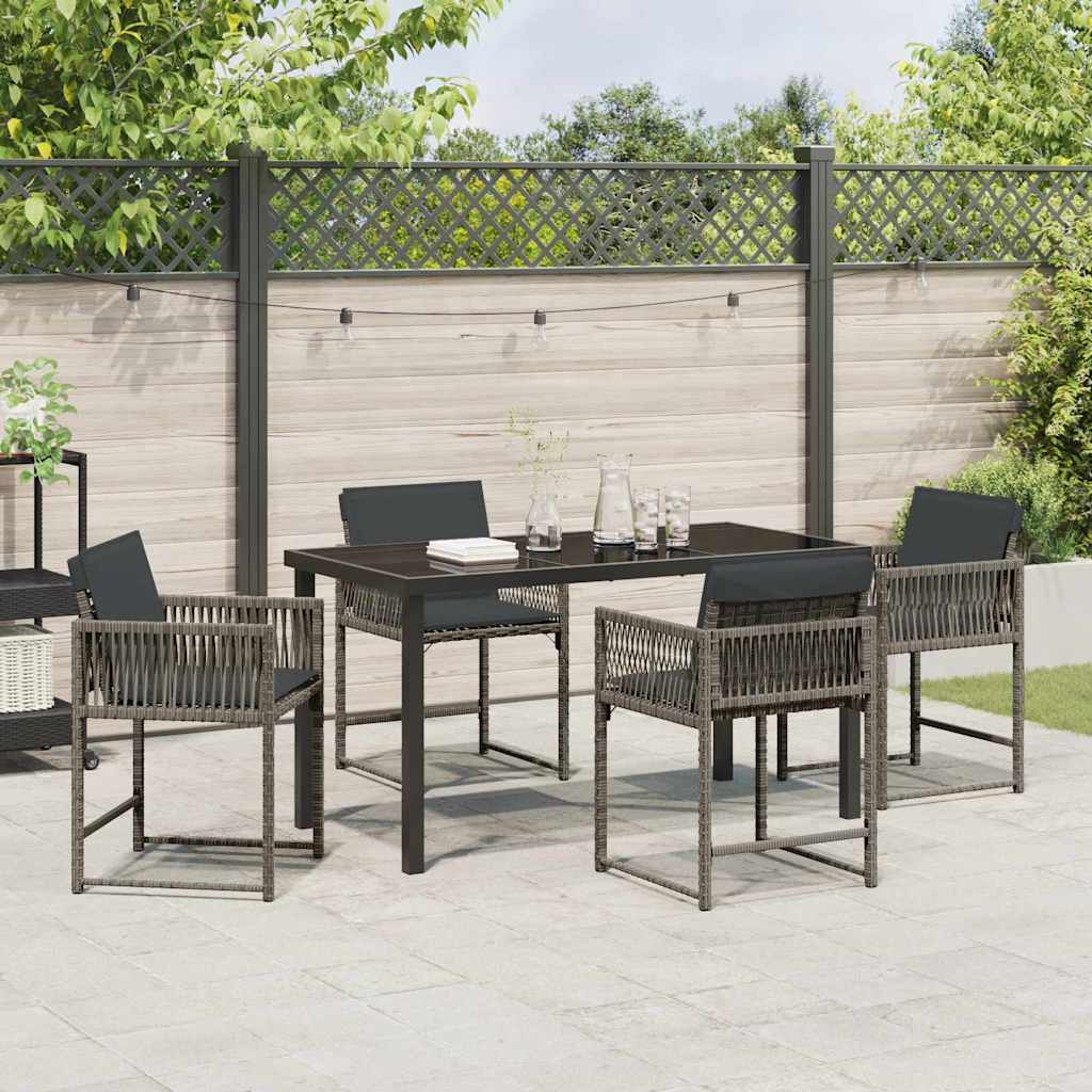 vidaXL Zestaw do jadalni w ogrodzie 5 pcs Szary polirattan
