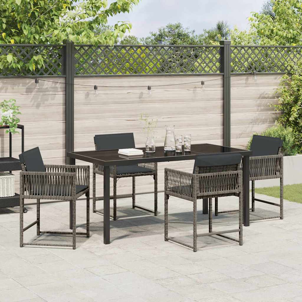 vidaXL Zestaw do jadalni w ogrodzie 5 pcs Szary polirattan