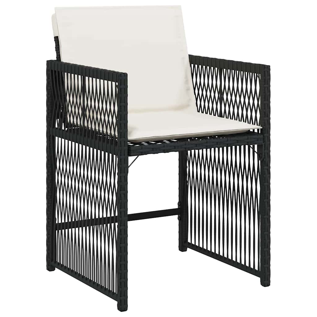 vidaXL Zestaw do jadalni w ogrodzie 5 pcs Czarny polirattan