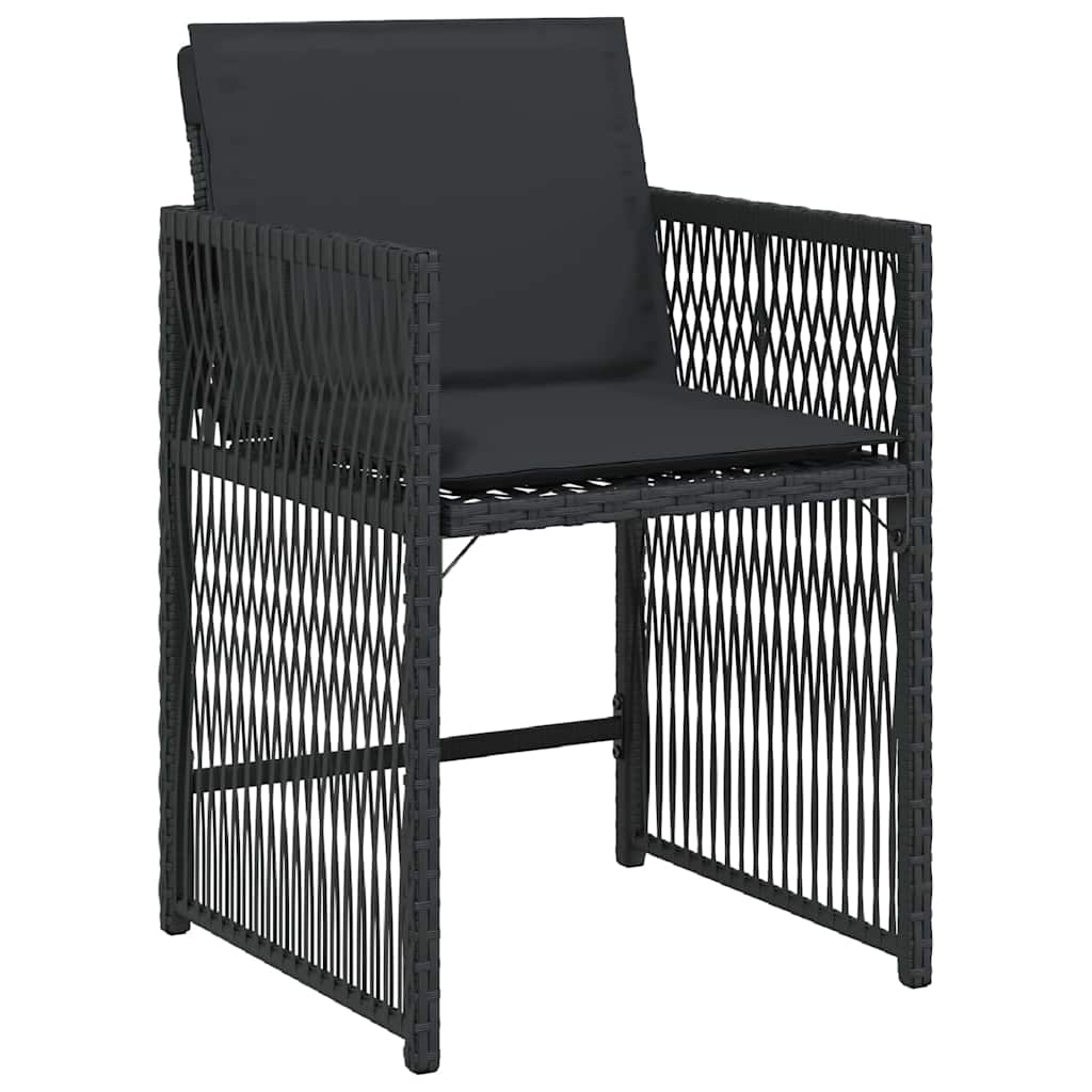 vidaXL Zestaw do jadalni w ogrodzie 5 pcs Czarny polirattan