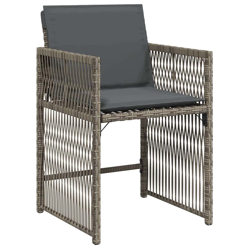 vidaXL Zestaw do jadalni w ogrodzie 5 pcs Szary polirattan