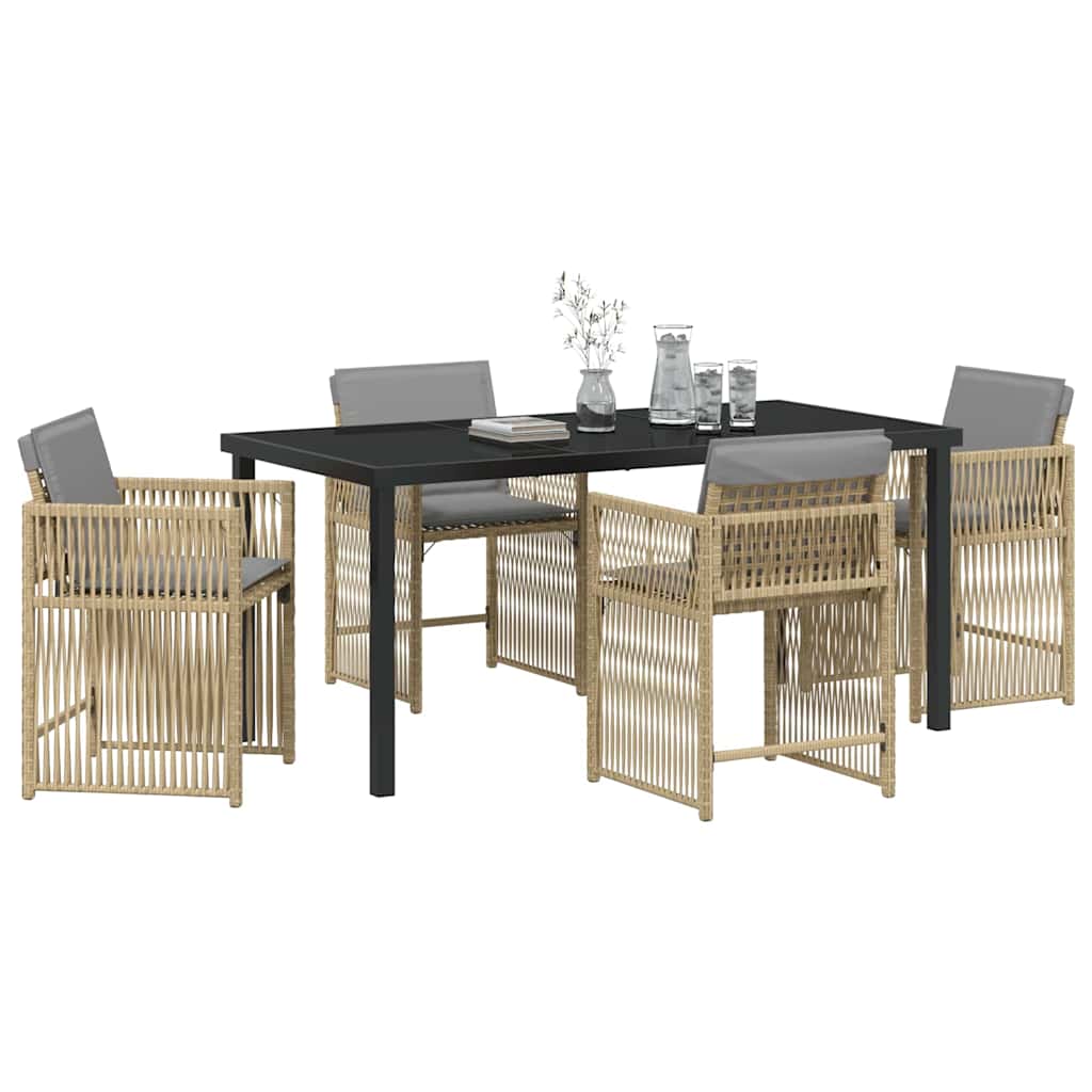 vidaXL Zestaw do jadalni w ogrodzie 5 pcs Beżowy polirattan