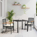 vidaXL Zestaw do jadalni w ogrodzie z poduszką 3 pcs Czarny rattan
