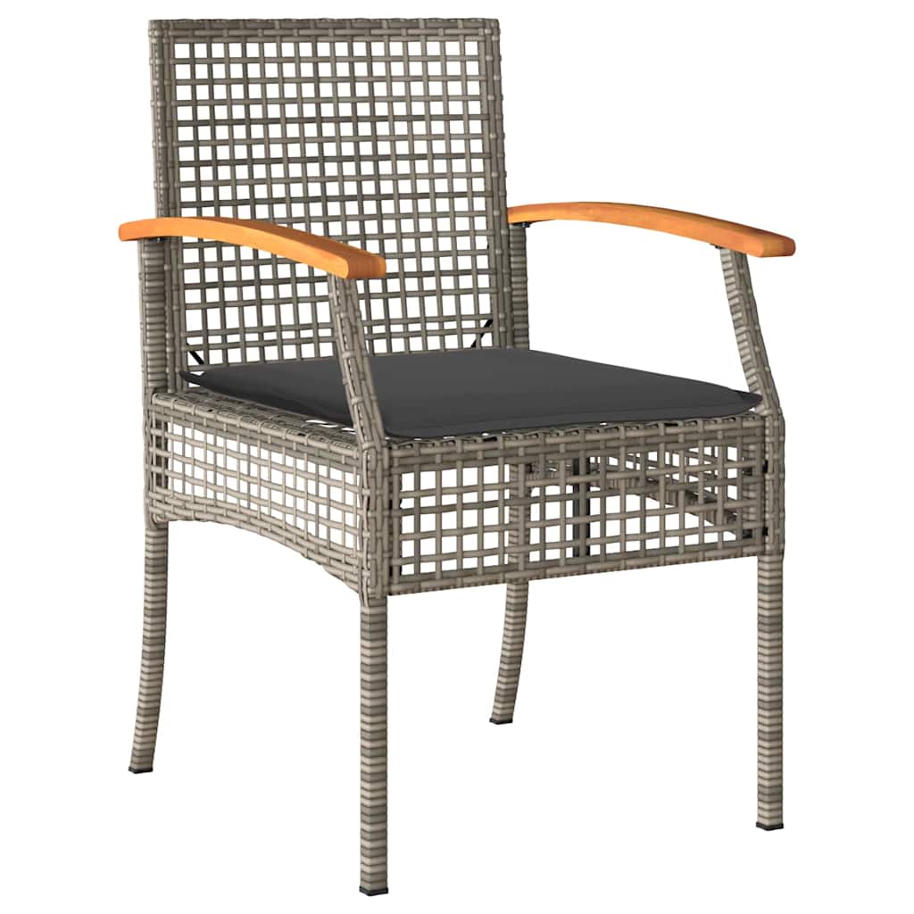vidaXL Zestaw do jadalni w ogrodzie 9 pcs Szary i czarny rattan