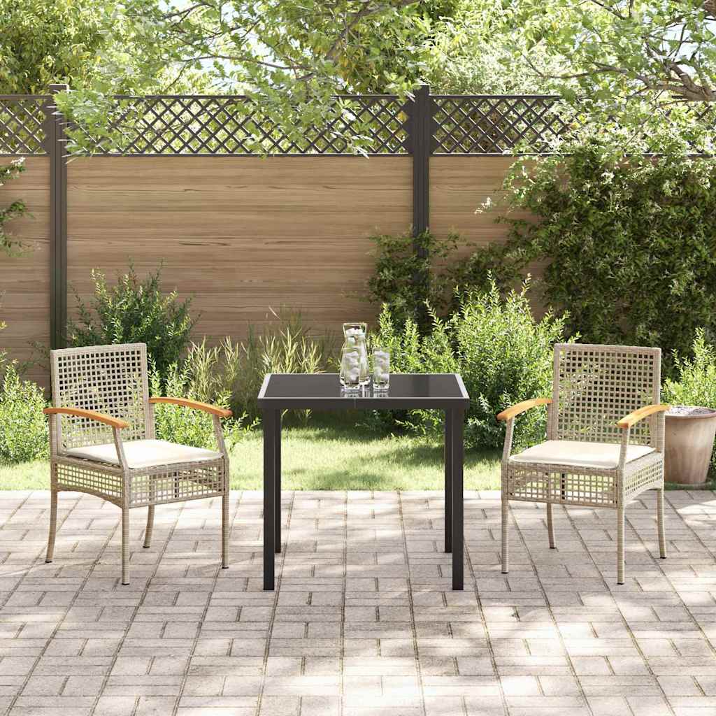 vidaXL Zestaw do jadalni w ogrodzie 3 pcs Beżowy i czarny rattan