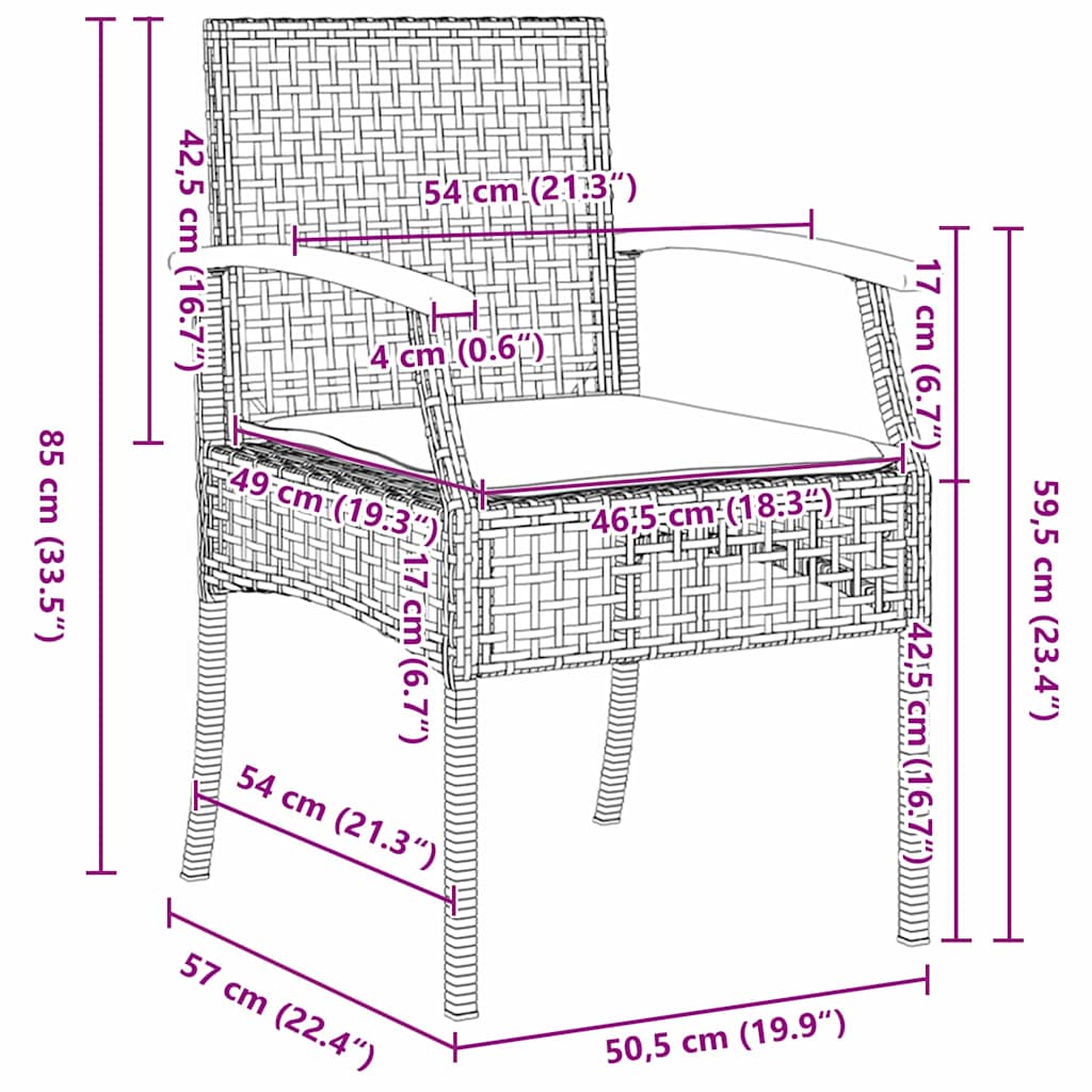 vidaXL Zestaw do jadalni w ogrodzie 7 pcs Beżowy i czarny rattan