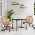 vidaXL Zestaw do jadalni w ogrodzie 3 pcs Brązowy polirattan