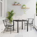 vidaXL Zestaw do jadalni w ogrodzie 3 pcs Czarny polirattan