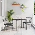 vidaXL Zestaw do jadalni w ogrodzie 3 pcs Czarny polirattan
