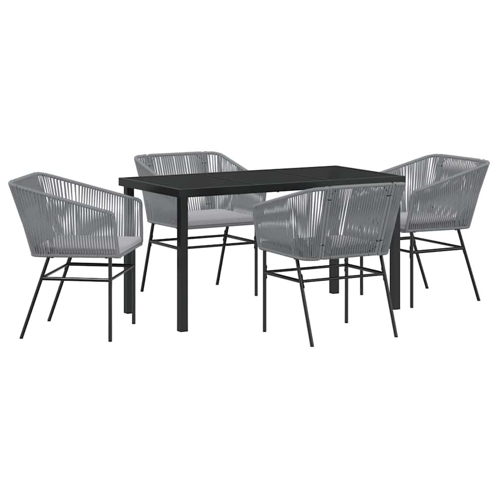 vidaXL Zestaw do jadalni w ogrodzie z poduszką 5 pcs Szary