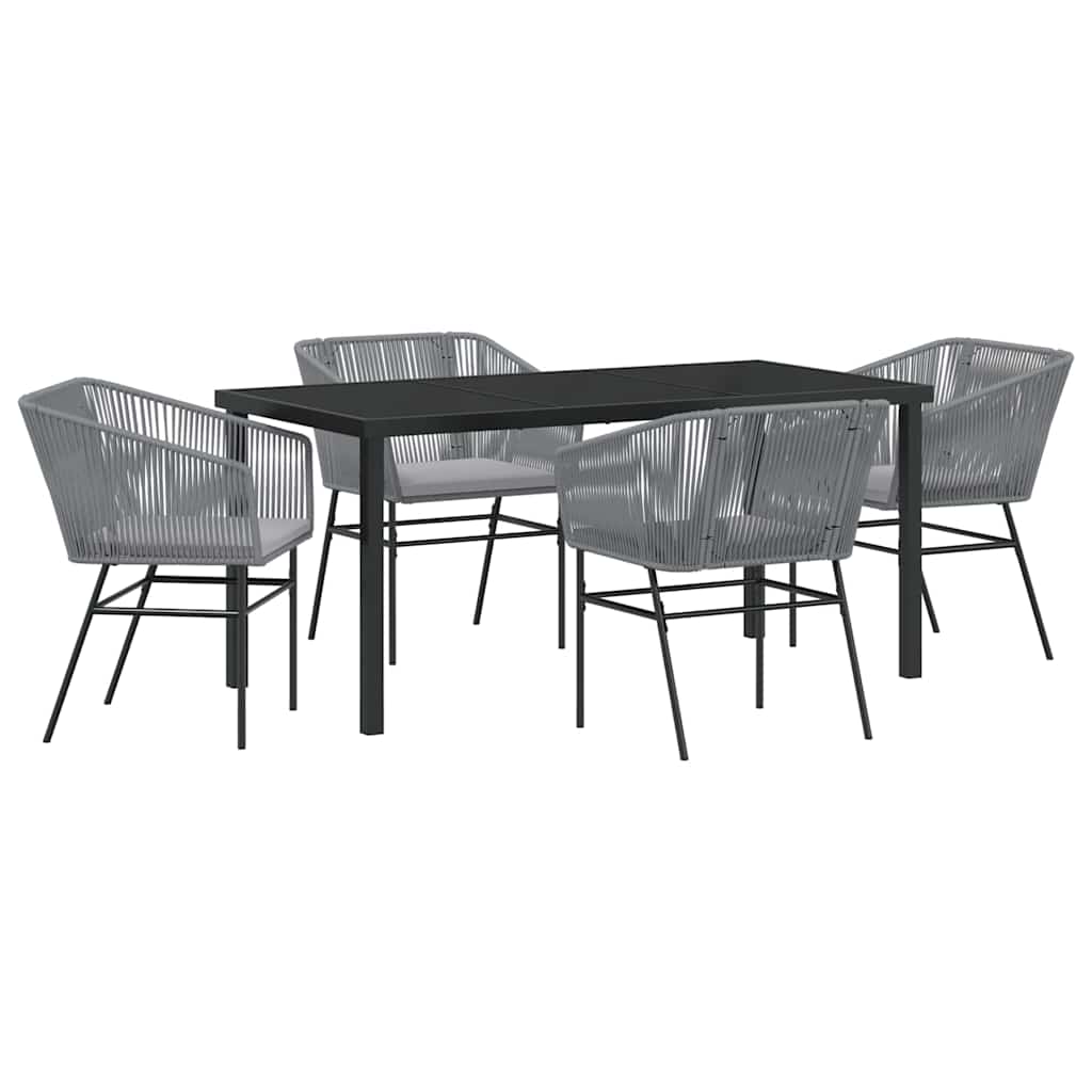 vidaXL Zestaw do jadalni w ogrodzie z poduszką 5 pcs Szary