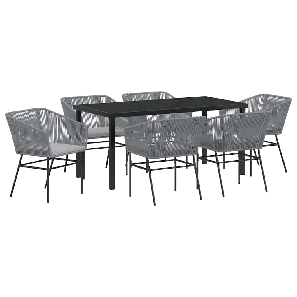 vidaXL Zestaw do jadalni w ogrodzie z poduszką 7 pcs Szary