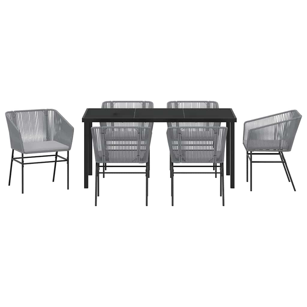 vidaXL Zestaw do jadalni w ogrodzie z poduszką 7 pcs Szary