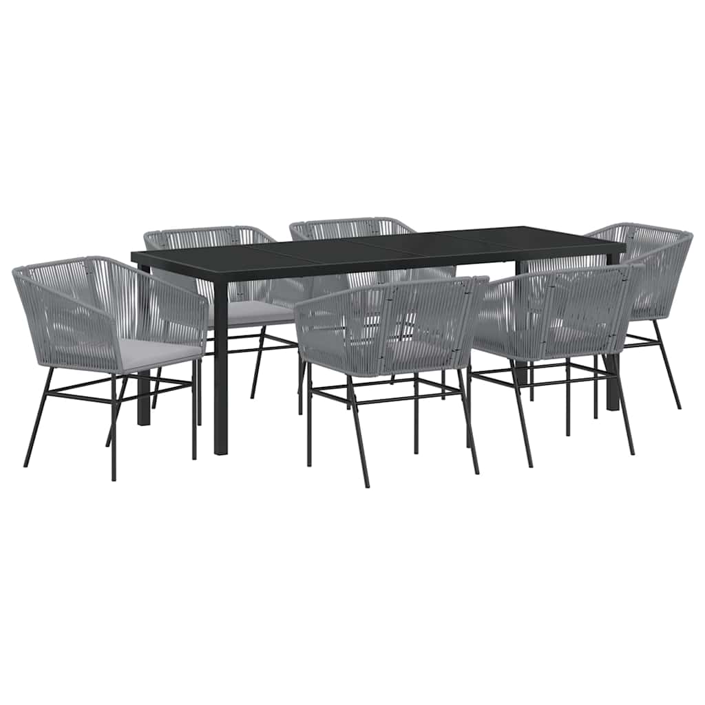 vidaXL Zestaw do jadalni w ogrodzie z poduszką 7 pcs Szary