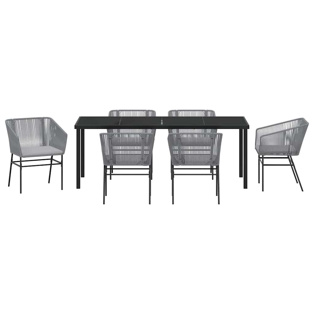 vidaXL Zestaw do jadalni w ogrodzie z poduszką 7 pcs Szary