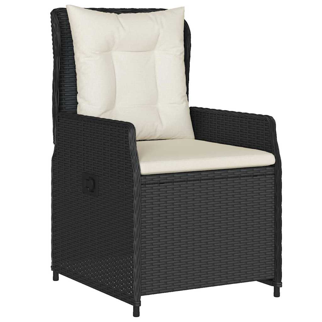 vidaXL Zestaw do jadalni w ogrodzie 9 pcs Czarny polirattan