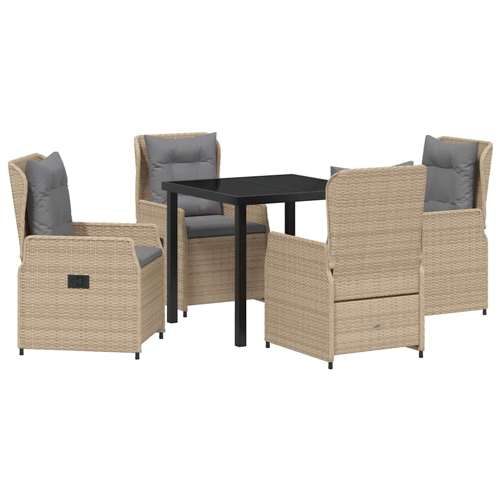 vidaXL Zestaw do jadalni w ogrodzie 5 pcs Beżowy i jasnoszary