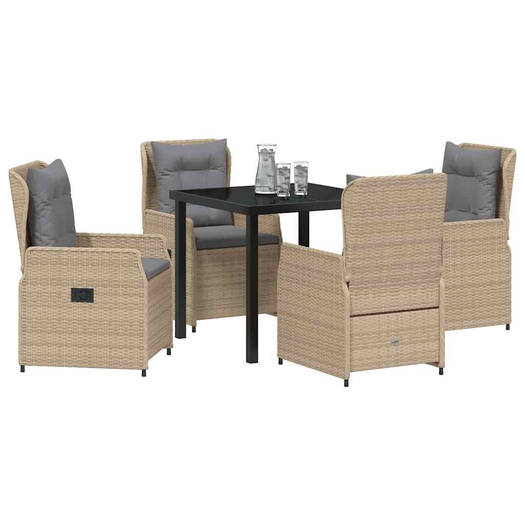 vidaXL Zestaw do jadalni w ogrodzie 5 pcs Beżowy i jasnoszary
