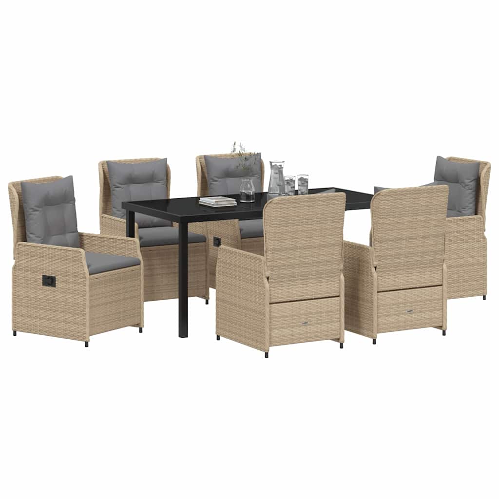 vidaXL Zestaw do jadalni w ogrodzie 7 pcs Beżowy i jasnoszary