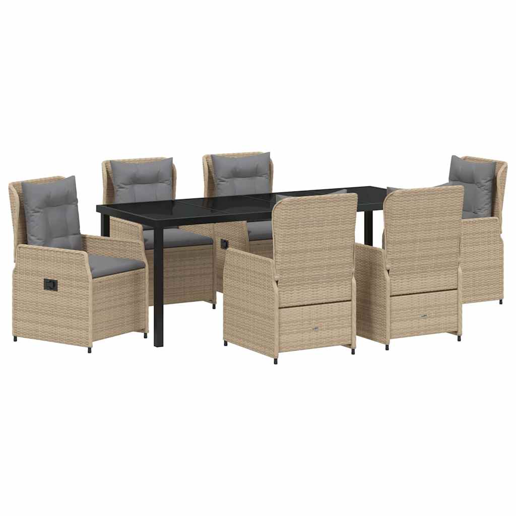 vidaXL Zestaw do jadalni w ogrodzie 7 pcs Beżowy i jasnoszary