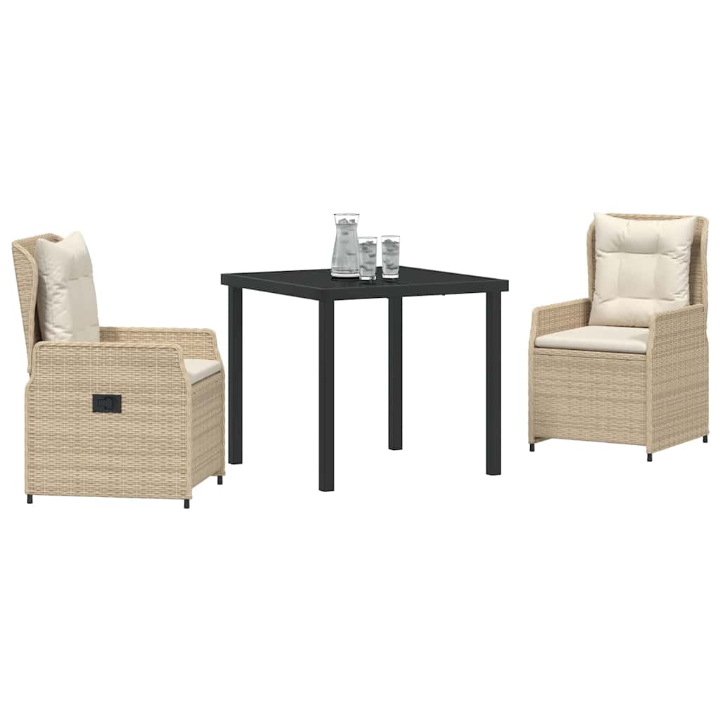 vidaXL Zestaw do jadalni w ogrodzie 3 pcs Beżowy i jasnoszary