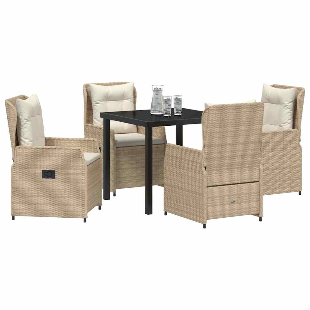 vidaXL Zestaw do jadalni w ogrodzie 5 pcs Beżowy i jasnoszary